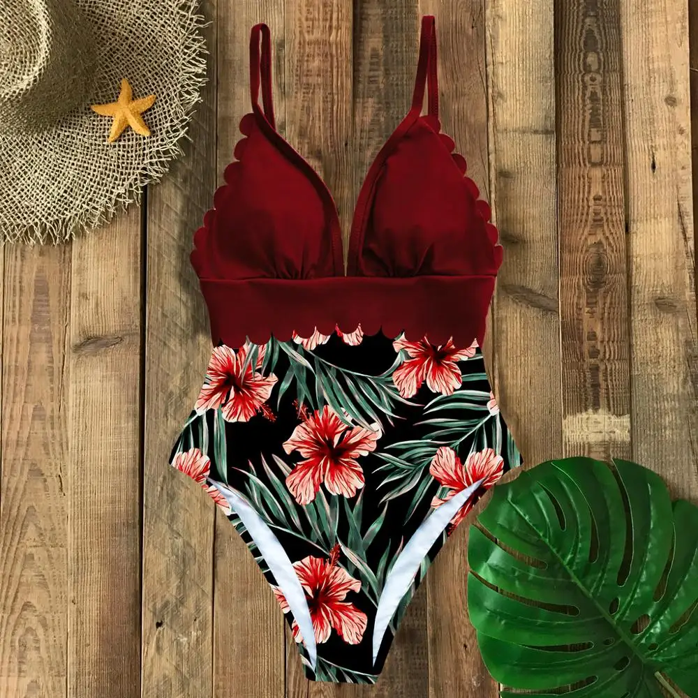 Сексуальный цельный купальник с открытыми плечами и оборками новая купальная