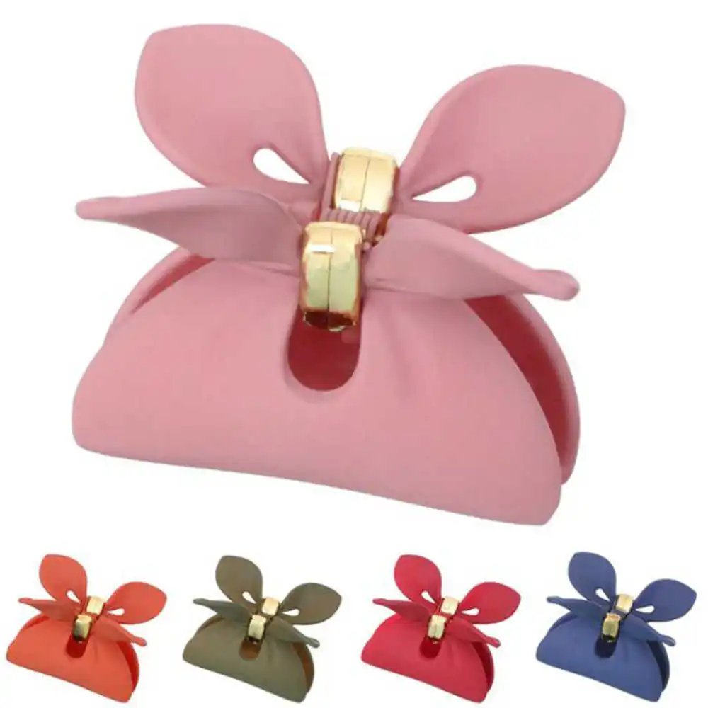 

Mode rabbit ear clipper barrettes hair clips for solid ladies hairpin headwear resin make up washing hair style tools