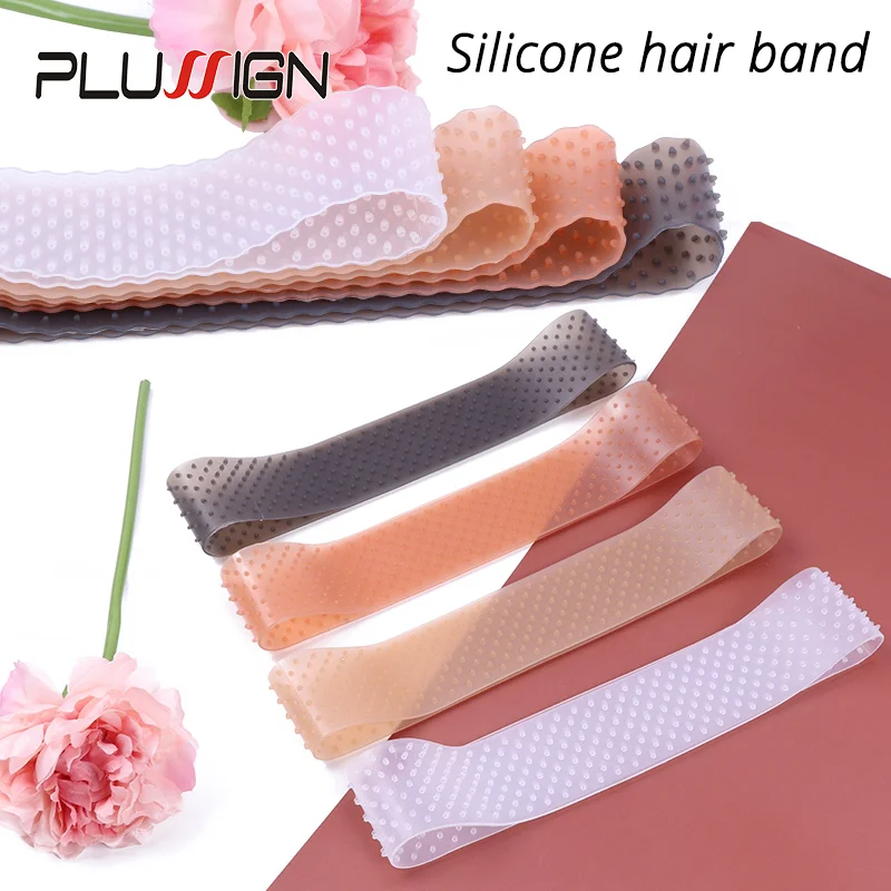 

Elastic Soft Silicon Wig Grip Top Silicone Wig Grip Band 4 Colors Small Size Headband Non Slip Wigs Hold Transparent Band