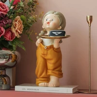 modern cute strap teenager storage tray resin adornments hotel shop bar figurines crafts home coffee table furnsihing decoration