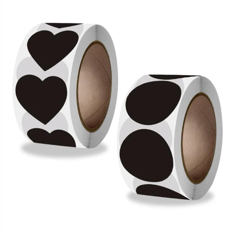 

500 шт. наклейки с надписью Love Dot Thank You, черная бумага, липкая наклейка, украшение для скрапбукинга, канцелярские принадлежности