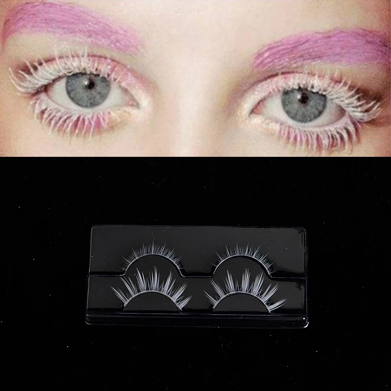 

2 пары белых верхних и нижних накладных ресниц, мягкие и тонкие ресницы, инструмент для наращивания, белые накладные ресницы принцессы