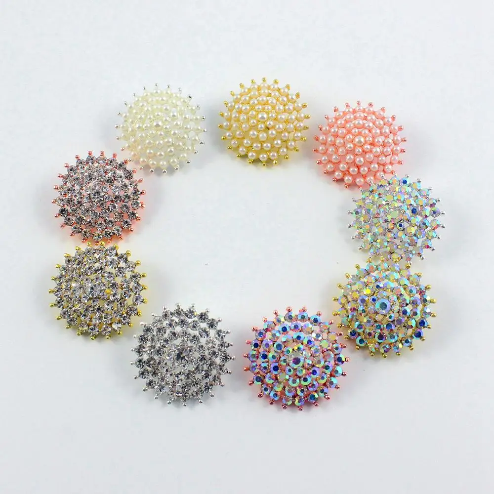 25 мм круглый горный хрусталь пуговицы жемчужный кристалл AB Бриллиантовая