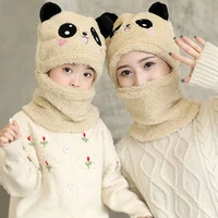 Winter Children Hat Plus Fleece Kids Caps Cartoon Hat For Girls Boys Scarf Thicken Cap Newborn Photography Baby Stuff