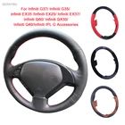 Кожаная сшитая вручную модель GERAYBU чехол рулевого колеса автомобиля для Infiniti G37, G35, EX35, EX25, EX37, Q60, QX50, Q40, IPL G, купе