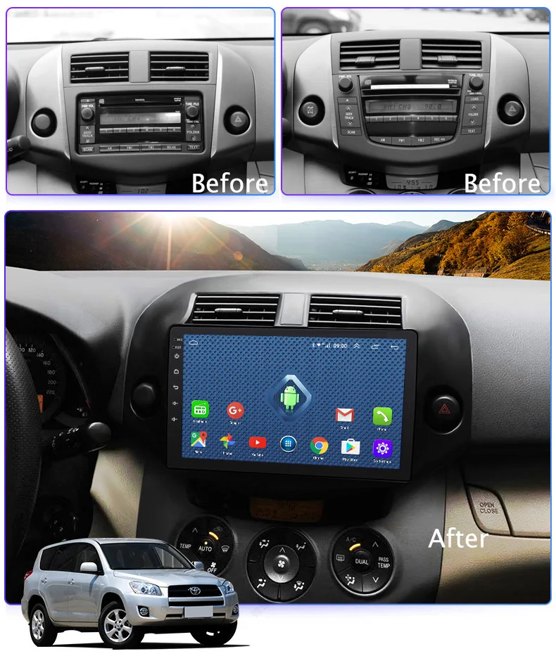 Автомобильный GPS навигатор Wanqi 4G Lte All Netcom 10 1 дюймов Android 9 для Toyota RAV4 2007 2012 с
