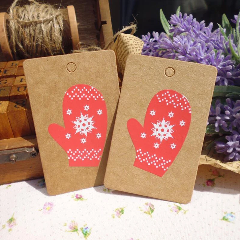 50 шт. бирки из крафт-бумаги Счастливого Рождества подарок Санта-Клаус бумажная