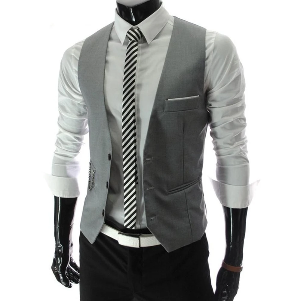 M-5XL, новинка, костюм, жилет для мужчин, S-liming Fit, мужские официальные жилеты, жилет, Повседневный, без рукавов, пиджак, Деловой, офисный, свадебный жилет