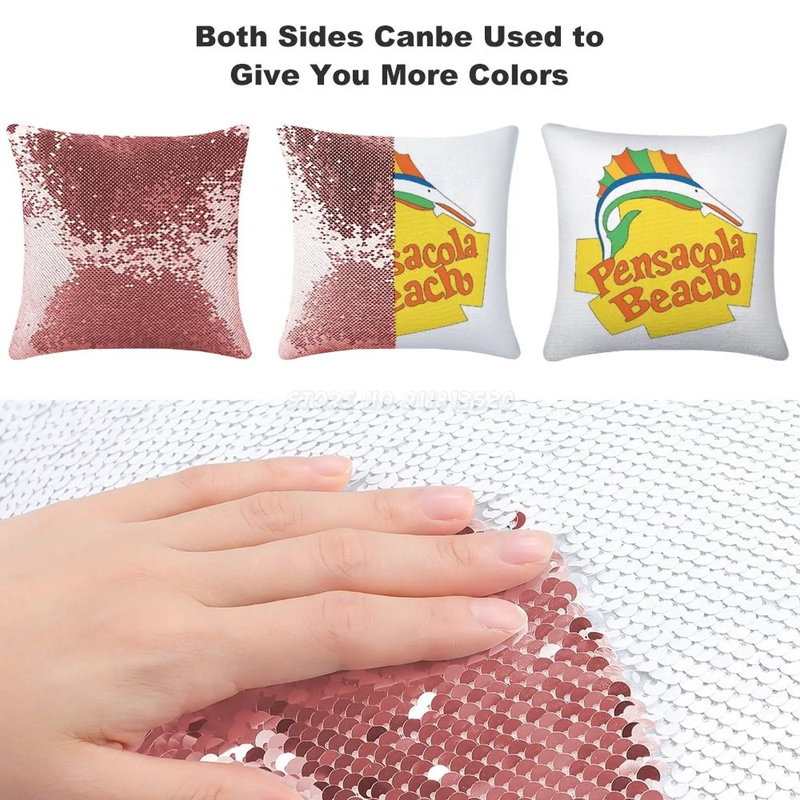 Пляжный Чехол на подушку с пайетками 40 х40 см | Дом и сад