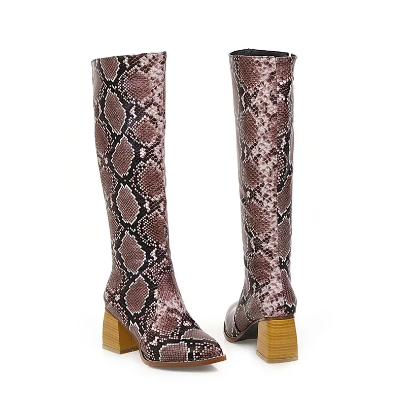 Женские сапоги до колена ASUMER осенне-зимние больших размеров 34-48 с заостренным