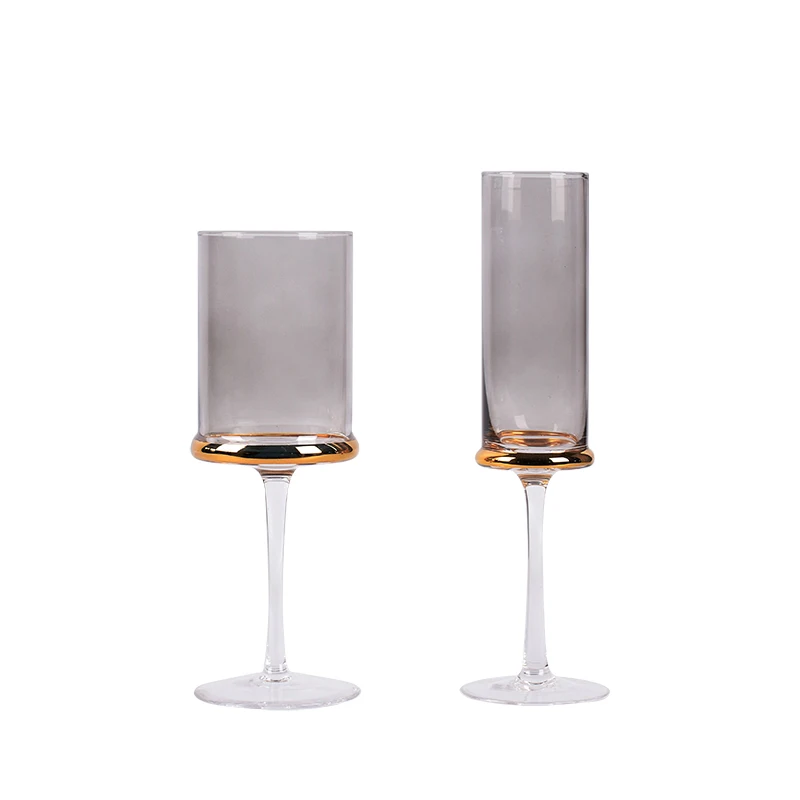

Europe plating Gray/transparent wine glass goblet Red Wine Cup champagne glasses Cups party kitchenhome Drinkware glass cup