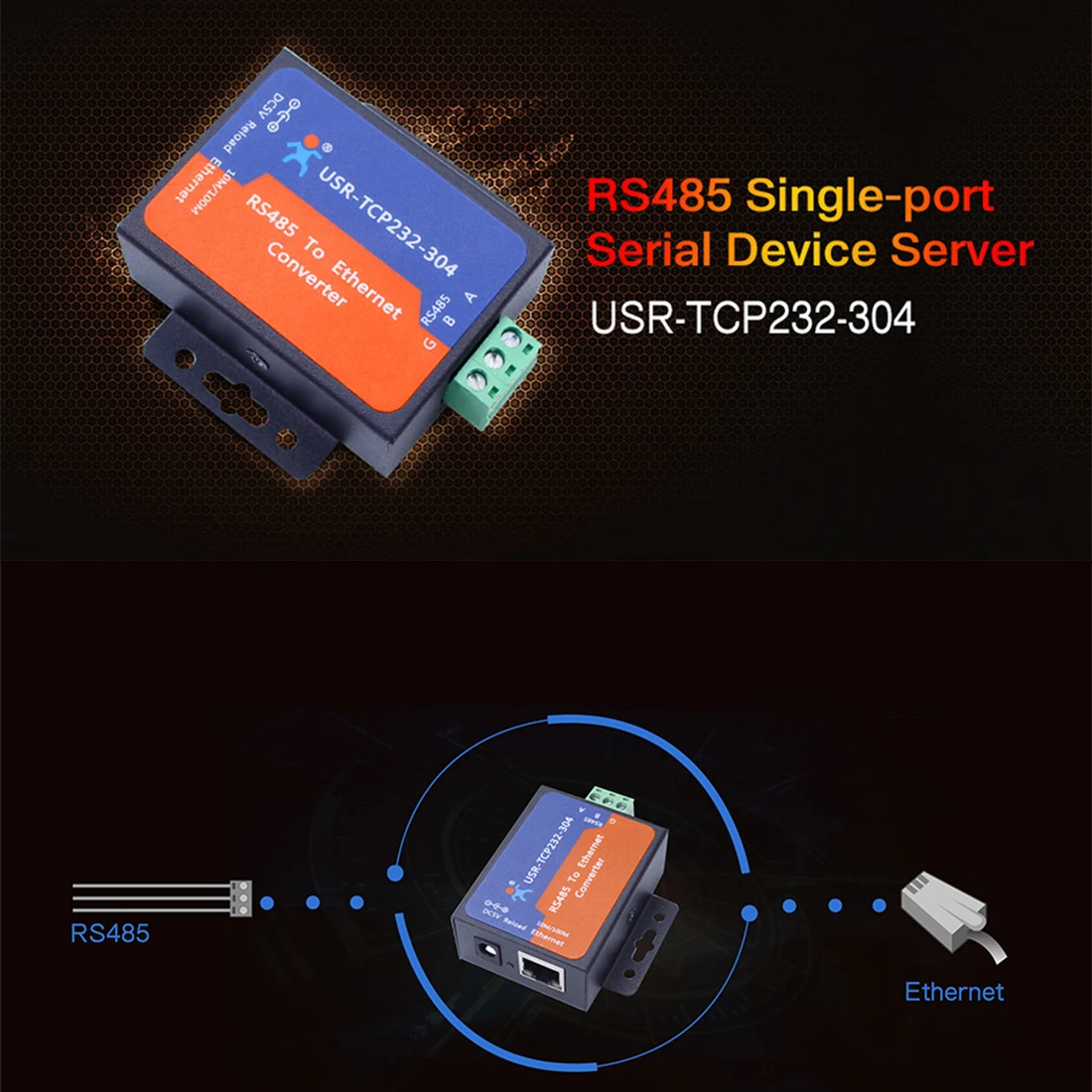 Преобразователь порта usr-tcp232-304. Usr-tcp232-304 rs485. Usr-tcp232-304 rs485-Ethernet преобразователь.