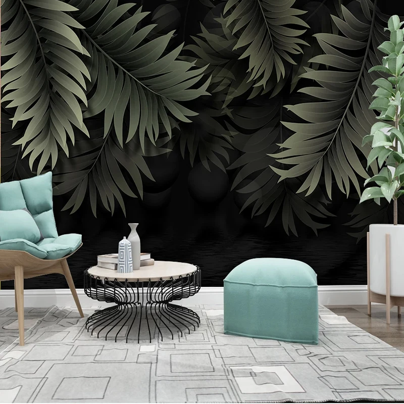 Фотообои на заказ современные тропические растения листья Рисованные вручную