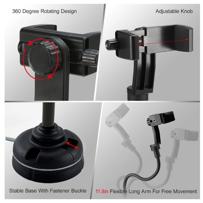 

Kayak Canoe Phone Mount Base Cellphone Holders with Flexible Long Arm Marine Boat Camera Bracket Accessories