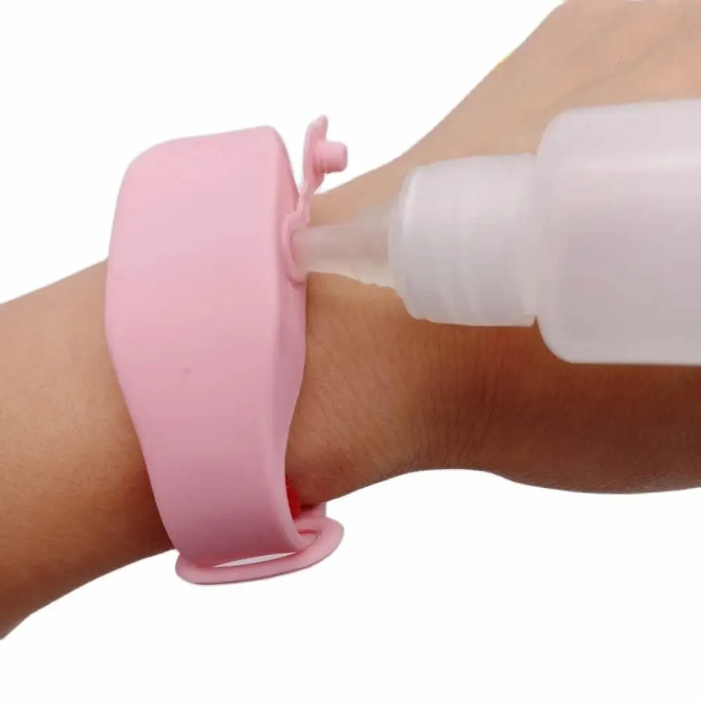 

Hot Hand Sanitizer Disinfectant Sub-packing Silicone Bracelet Wristband Hand Dispenser Wearable Hand Sanitizer Dispenser Pumps