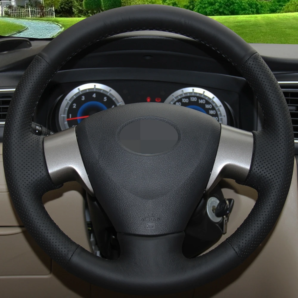 Чехол рулевого колеса автомобиля сделай сам из натуральной кожи черного цвета