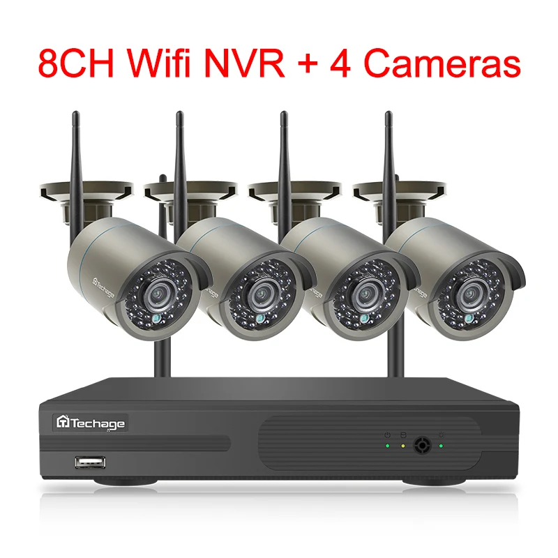H.265 8CH 1080P Беспроводной NVR Комплект охранной системы видеонаблюдения Аудио Звук 2MP наружная WiFi ip-камера P2P комплект видеонаблюдения 1 ТБ HDD - Цвет: One Way Audio Camera