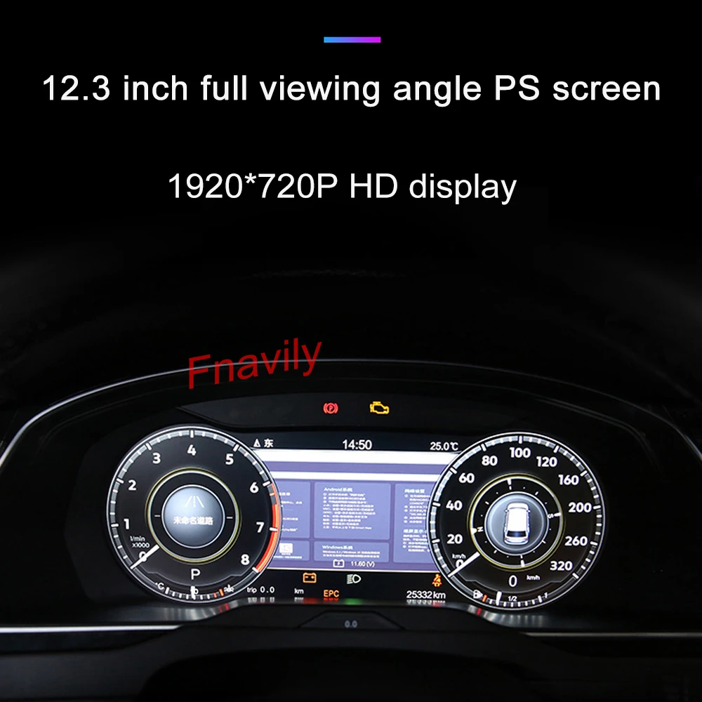

Fnavily 12.3 Inch Touch Screen Instrument Panel Android 9.0 For Toyota Prado Instrument Dashboard Panel Assembly GPS 2010-2019