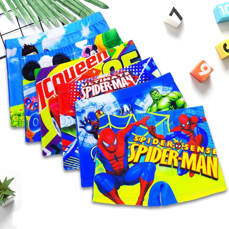 

Детские плавки для мальчиков, купальный костюм, штаны, летние шорты, мультяшный Человек-паук, Pixar, машинки, Капитан Америка, купальник с Микки