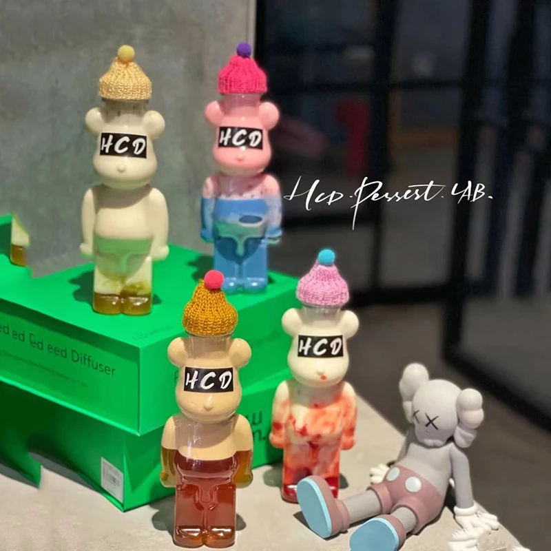 

10pcs Creative bear milk tea cup PET transparent plastic bottle beverage juice cold drink coffee yogurt thickened cup with lid