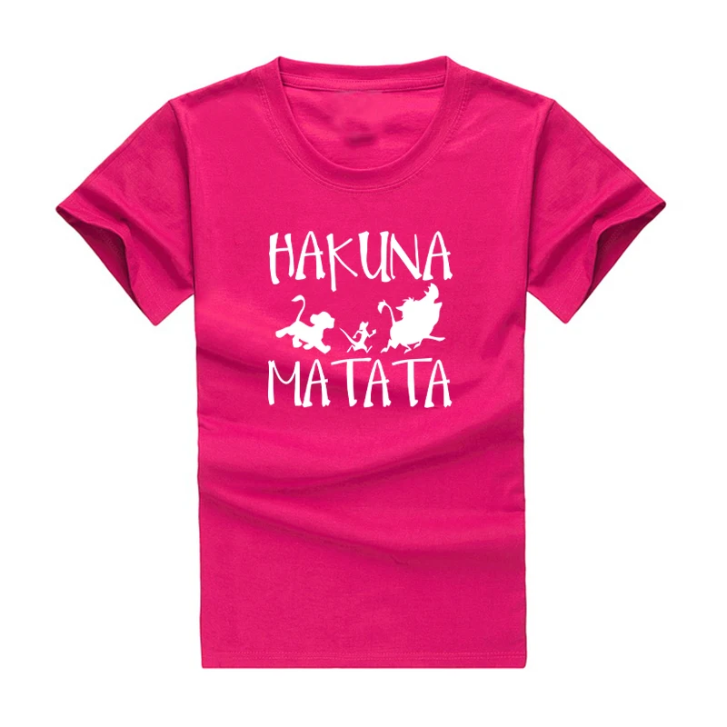 HAKUNA MATATA женская футболка летняя Tumblr 2019 короткий рукав принт мультфильм белая