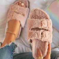 2021 home sandals comfortable 35 43 flip flop winter new plus size womens shoes flat candy colored plush womens slippers