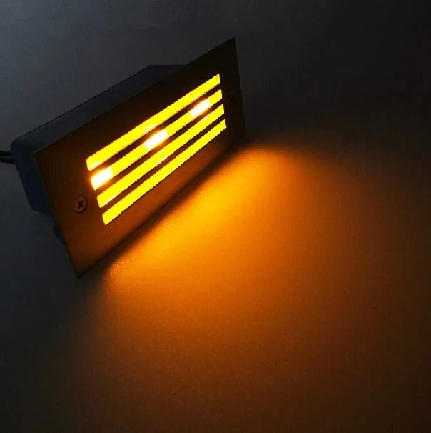 

10pcs LED Decorative Stair Wall Light 3w Corner LED recessed lawn Light footlight waterproof Underground lamp AC90v-260v 12V