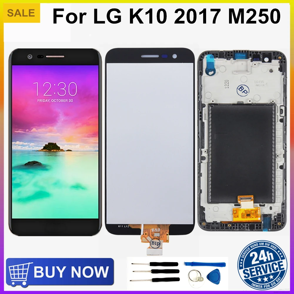 

100% Tested 5.3'' IPS LCD For LG K10 2017 LCD Display Screen Touch Digitized Assembly With Frame For LG K10 2017 M250 X400 K121K