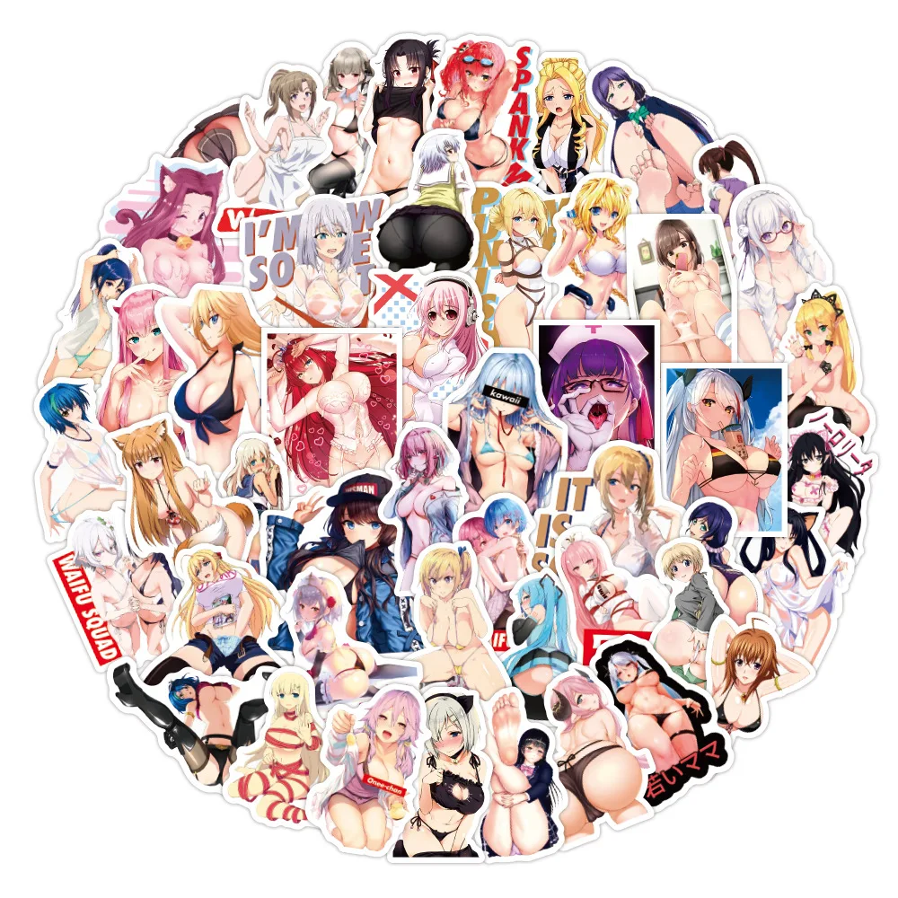 103050pcs new waifu stickers ahegao sexy girl character sticker for laptop motorcycle pegatinas waterproof sticker phone decal free global shipping