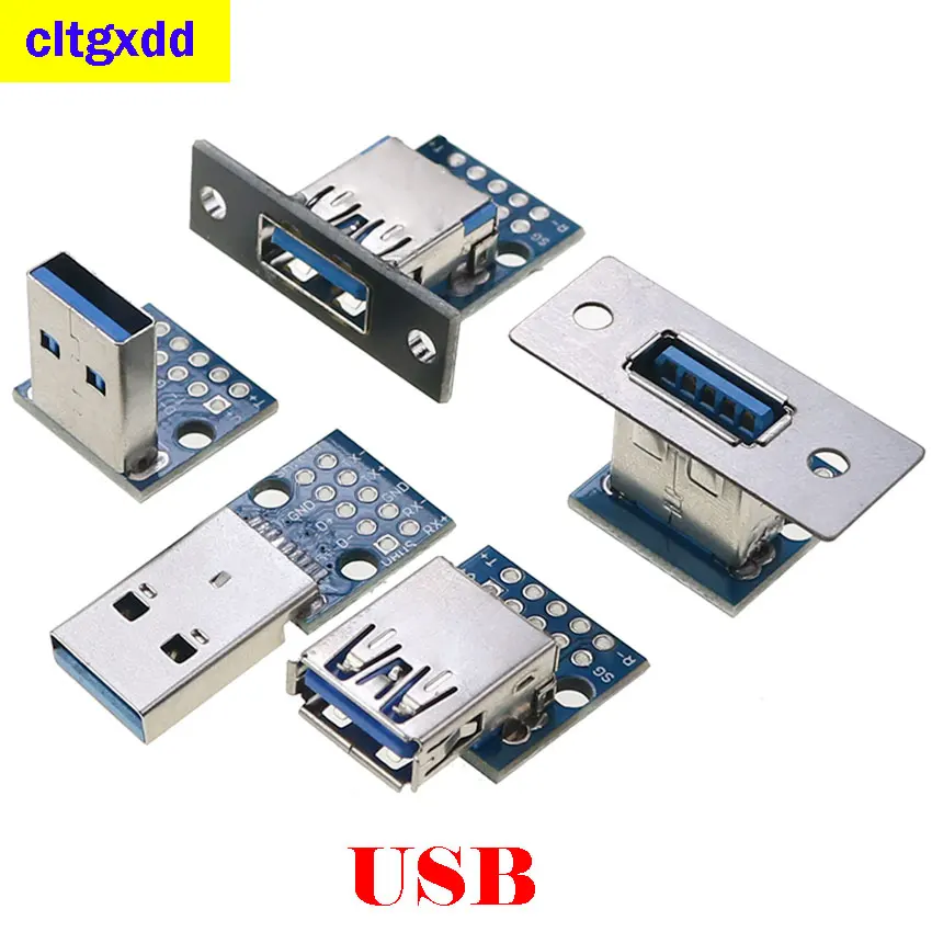 

1 шт. USB штекер гнездо Горизонтальное с винтовым крепежным отверстием USB со штифтом тестовый соединитель платы