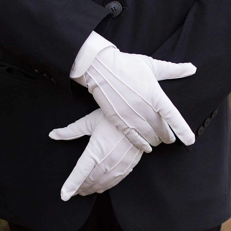 

4 шт. Белые Официальные униформы перчатки для женщин и мужчин хлопковые перчатки для рук Защита от солнца парадный смокинг костюм Honor ювелир...
