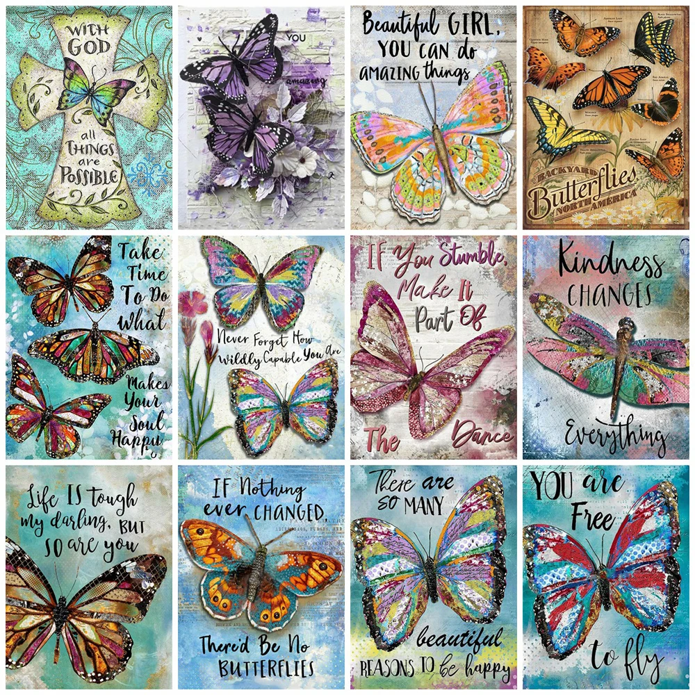 

EverShine алмазная живопись бабочка полная дрель квадратная Алмазная вышивка животные мозаика наборы для вышивки крестиком настенное Искусств...