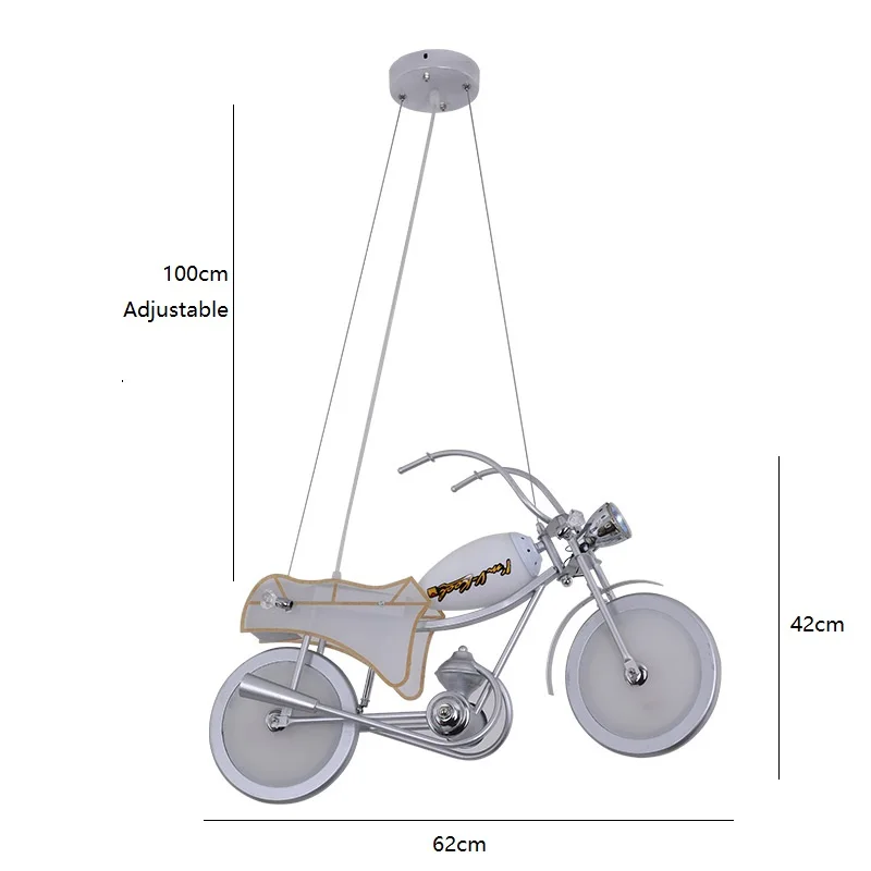 

Modern LED Pendant Lights Nordic Cartoon Motorcycle Hanging Lamps Kids Room Decor Children Holiday Gifts Suspension Luminaire