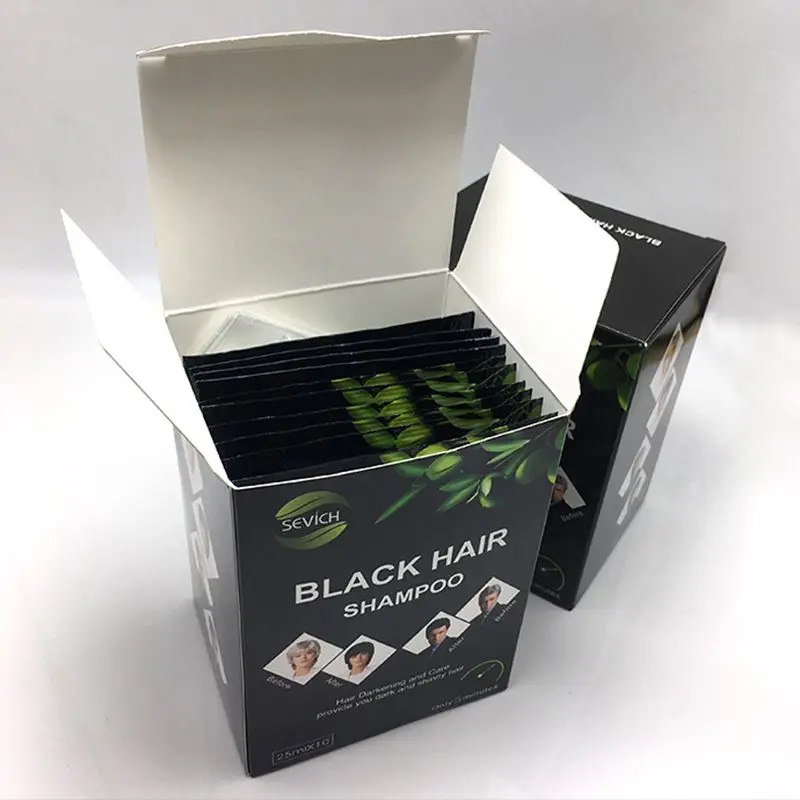 Шампунь для черных волос 10 шт./лот быстрое окрашивание серых и белых за 5 минут