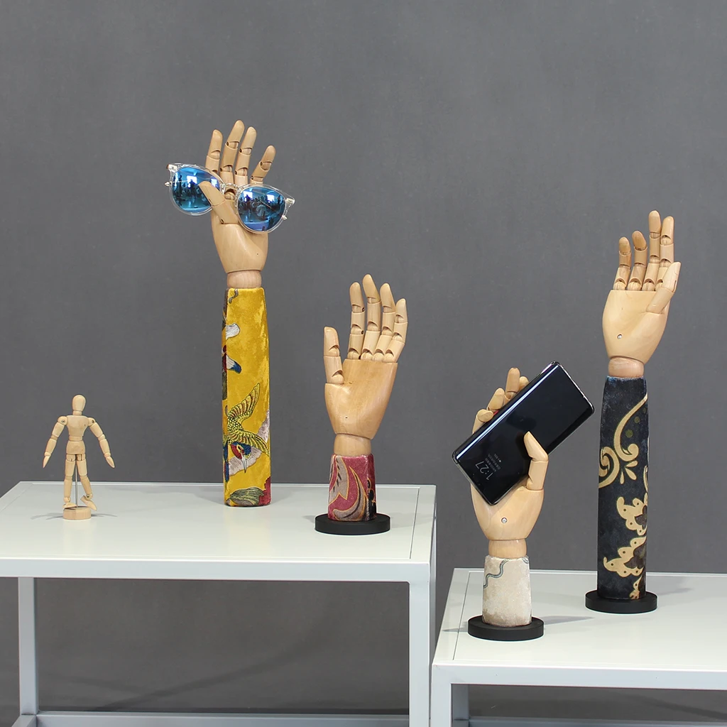 

Wooden Mannequin Right Hand Model Articulated Body Artists Manicure