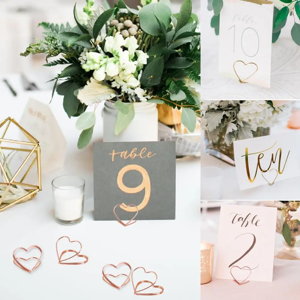 Staraise 10 шт. розовое золото романтическая форма сердца металлические зажимы для