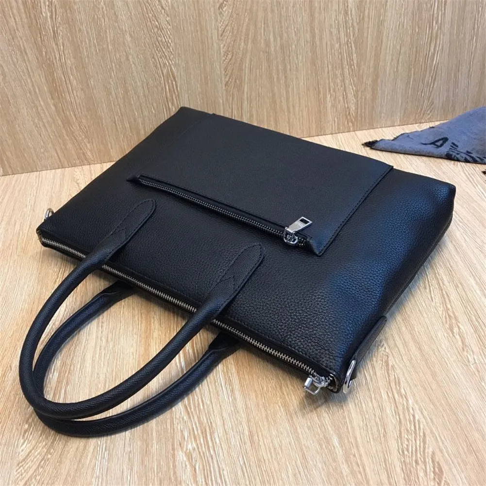 

2021 new leather large capacity computer bag fashion briefcase men's handbag
