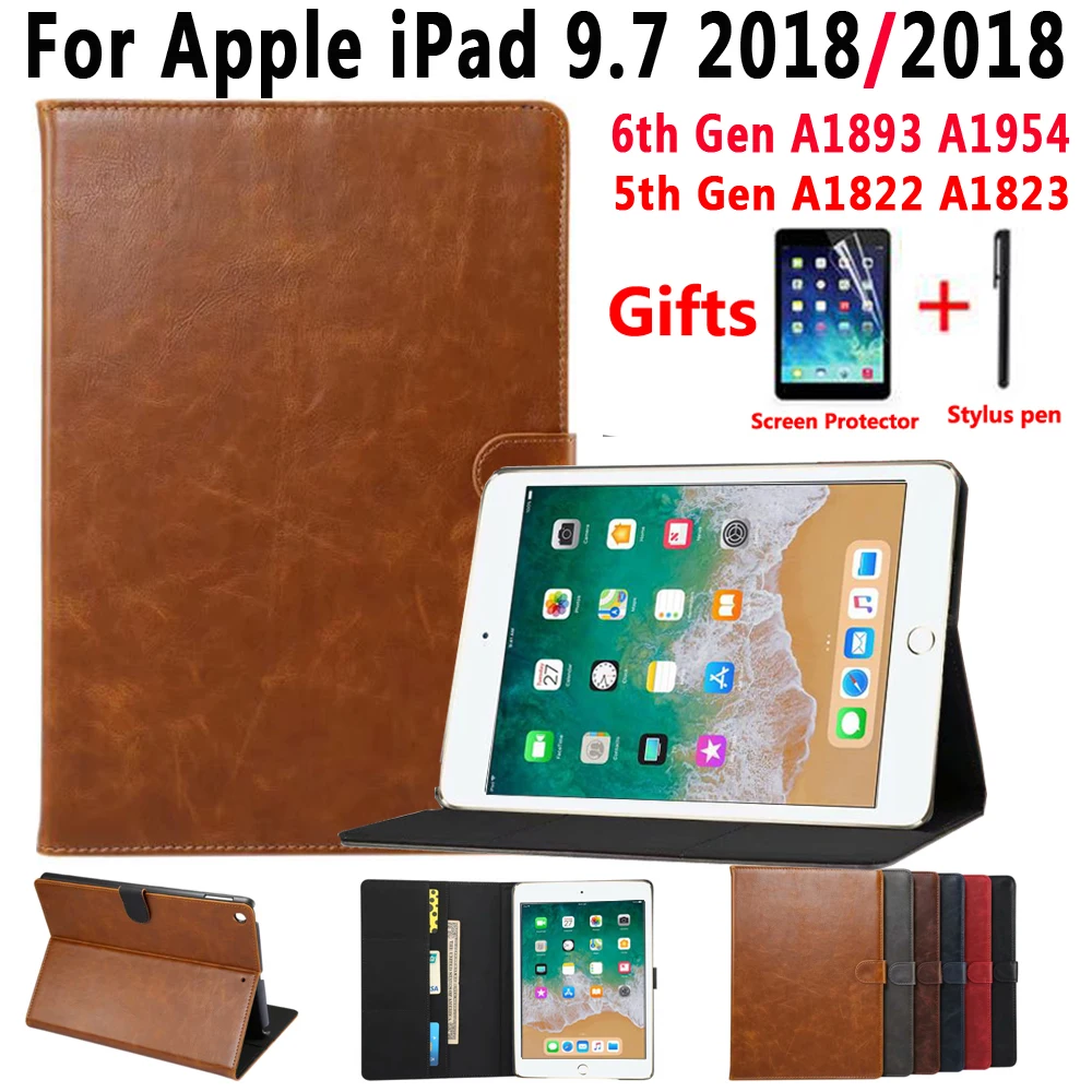 Умный кожаный чехол премиум класса для Apple iPad 9 7 2018 6 го поколения A1893 A1954 2017 5 A1822