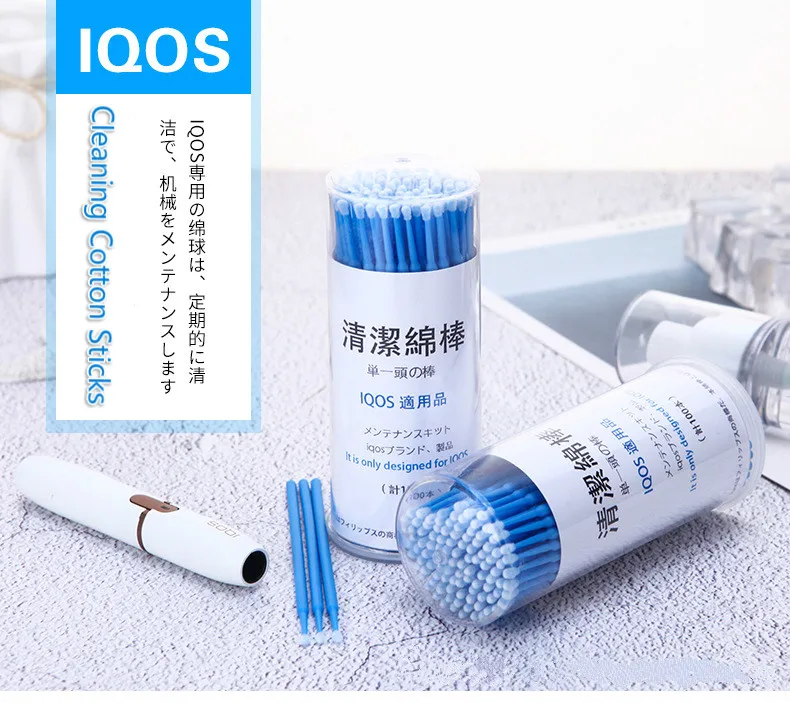 100 шт./Набор хлопковых палочек для очистки бутылок инструменты IQOS 2 4 Plus 3 0