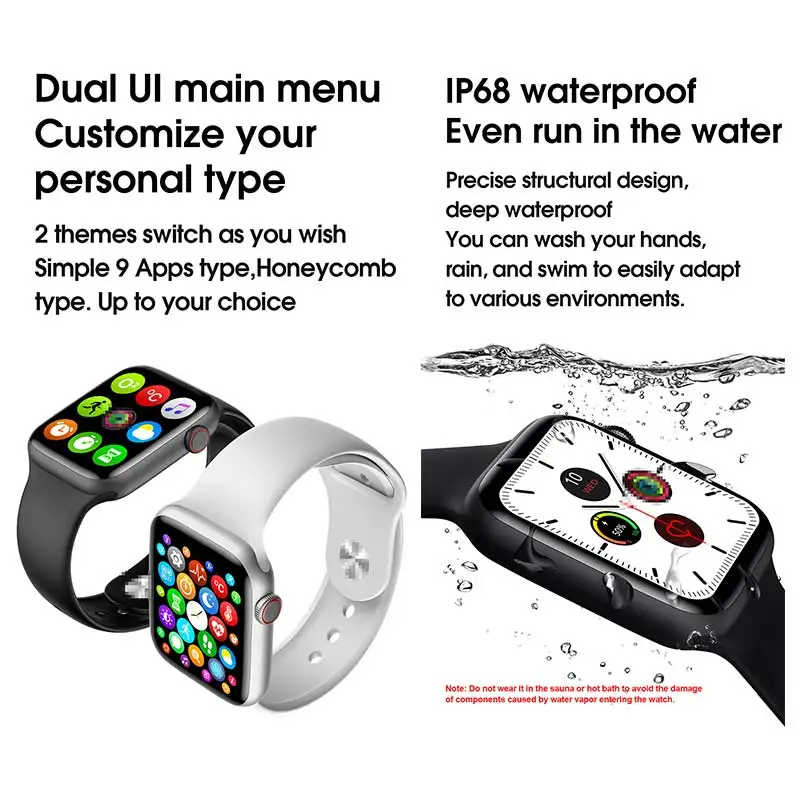 W46 Смарт часы с температурой тела пульсометром ЭКГ мониторинг водонепроницаемый