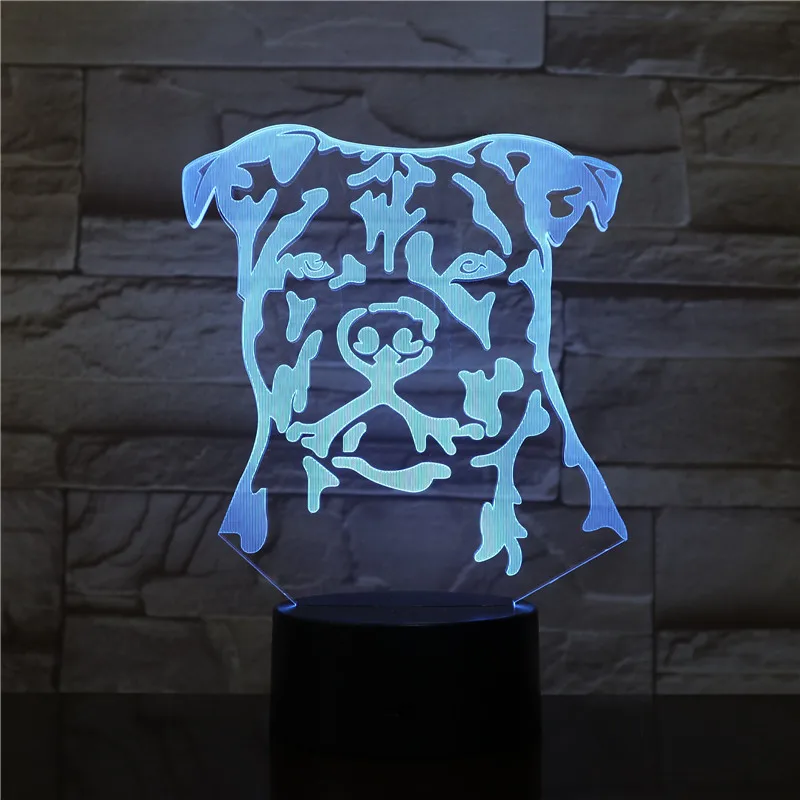 Современные бык терьер светодиодный ночной Светильник Животное Собака Щенок