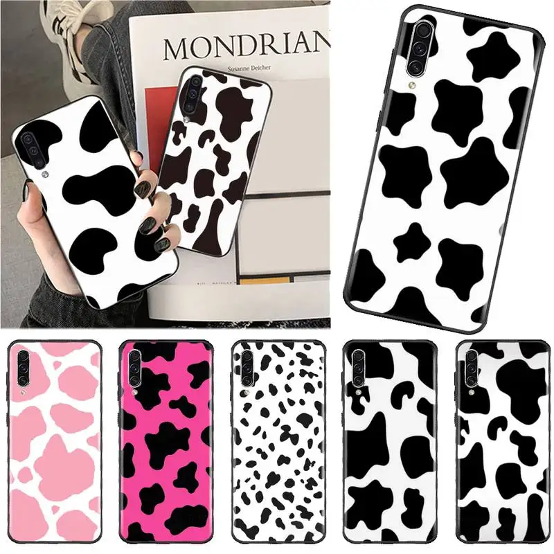 

Cow Milk Black White Phone Case For Samsung A40 A50 A51 A71 A20E A20S S8 S9 S10 S20 Plus note 20 ultra 4G 5G
