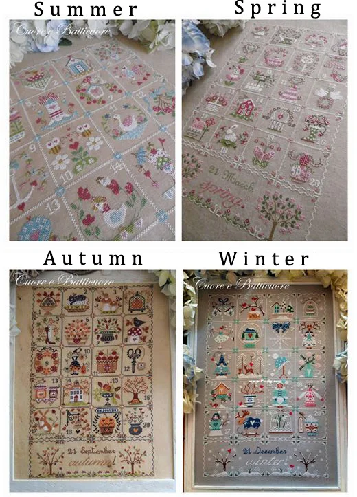 

FF Lovely Counted Cross Stitch Kit Calendar Quartet Spring Summer Autumn Fall Winter