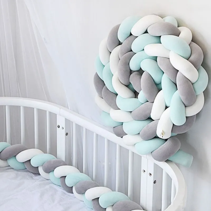 

1M/2M/3M/4M Bed Bumper Protector in the Crib Baby Bed Pillow Cushion Tour De Lit Bebe Tresse Braid Bumper Crib Bumper