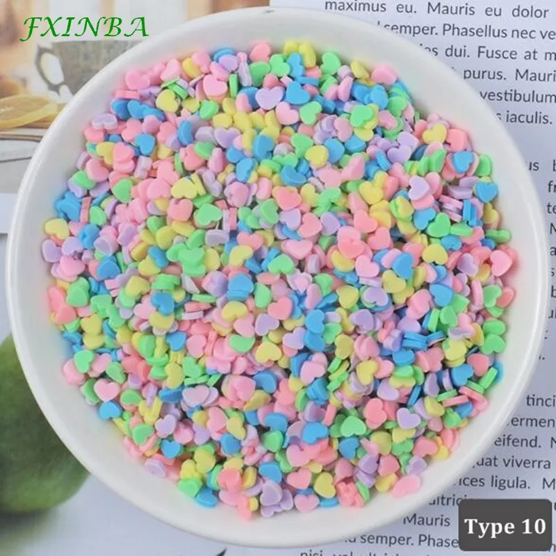 FXINBA 10 г Fimo амулеты дополнение разбрызгивает слизь наполнитель пушистая клейкая масса Игрушки слизь Поставки аксессуары глина DIY ломтики торта десерт