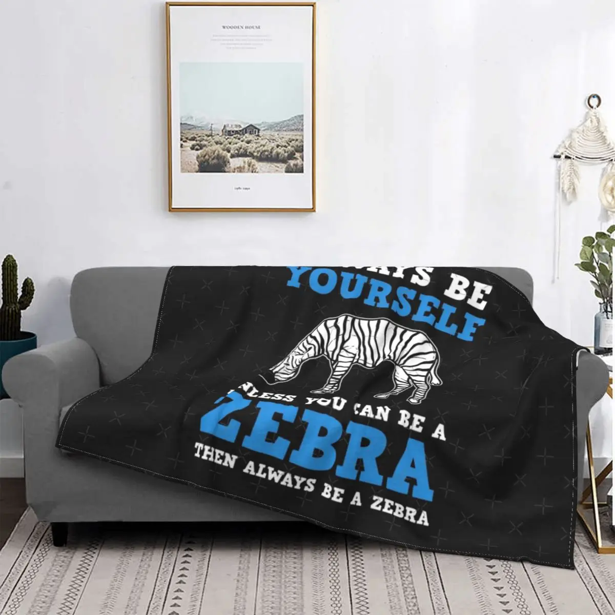 

Zebra Always Be Yourself-mantas de terciopelo impreso, rayas de animales, manta portátil supersuave para ropa de cama, colcha pa