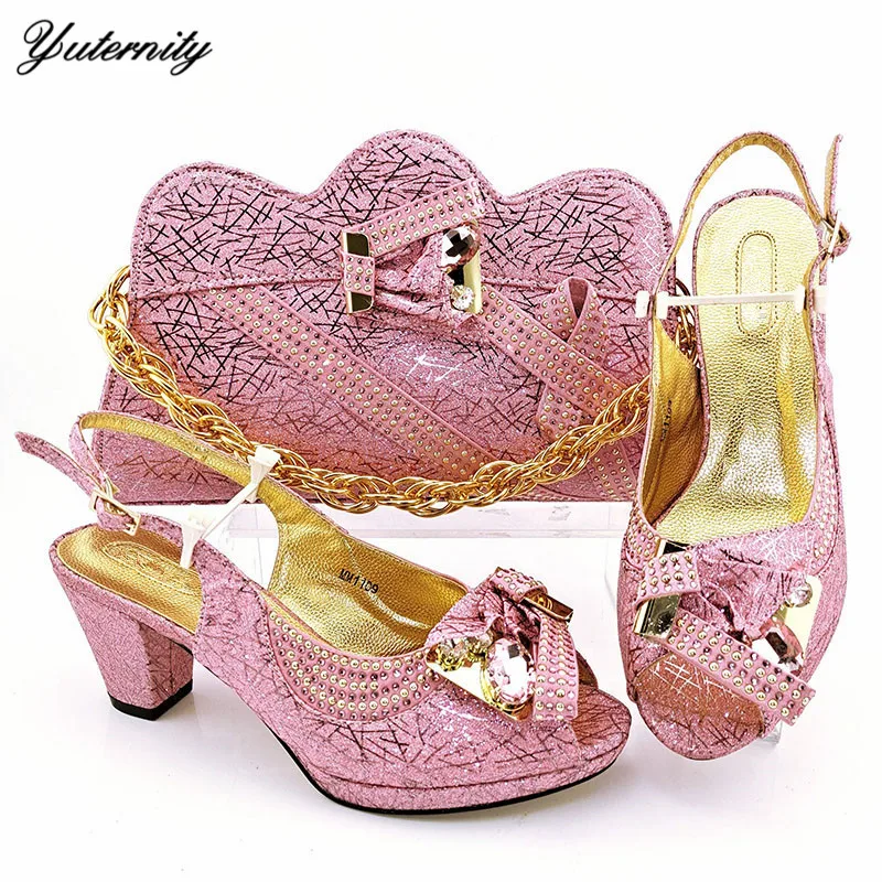 Африканский Стиль из искусственной кожи со стразами Комплект обуви и сумки