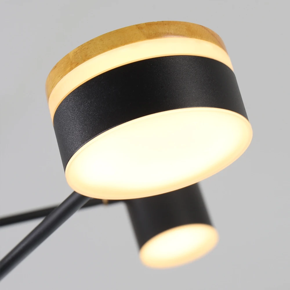 Современная металлическая светодиодная люстра черная круглая потолочная лампа