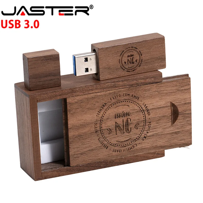 JASTER USB 3,0+ коробка(более 10 шт бесплатный логотип) дерево клен usb флэш-накопитель Флешка 4 ГБ 16 ГБ 32 ГБ 64 Гб карта памяти логотип клиента