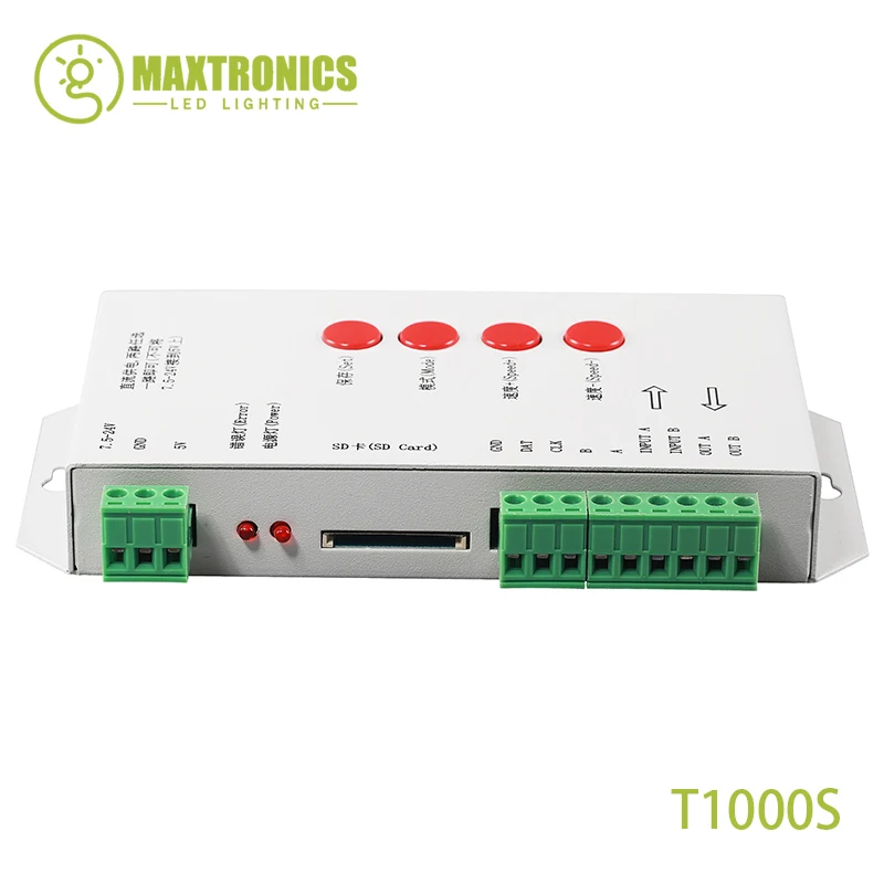 Лучшая цена T1000S SD-карта WS2801 WS2811 WS2812B LPD6803 светодиодный контроллер 2048 пикселей 5 ~ 24